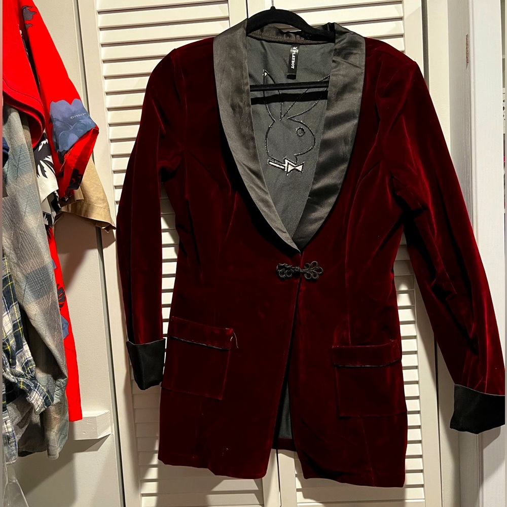 Velour Maroon Blazer